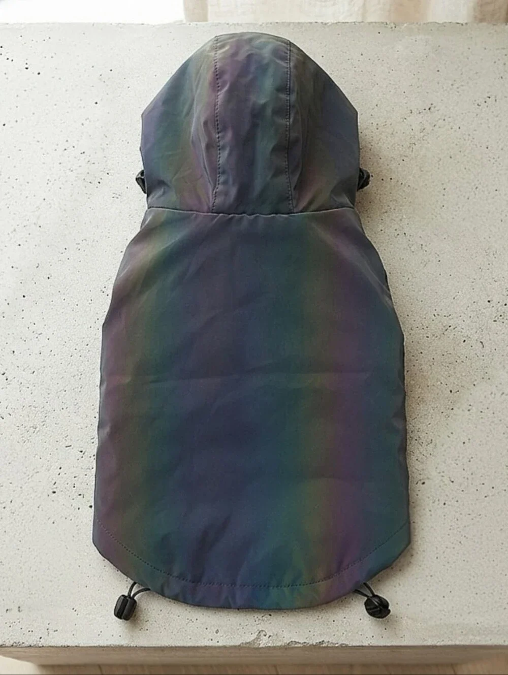 Iridescent Reflective Small Dog Raincoat, Luminous Waterproof Pet Hoodie Jacket